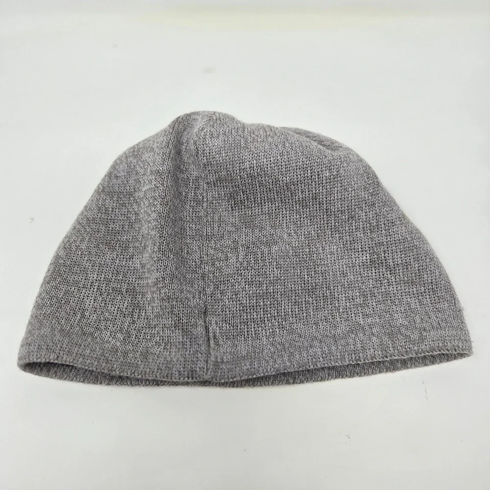 Cascade Mountain Tech Grey Knit‎ Beanie Hat One Size Fits All Merino Wool Blend